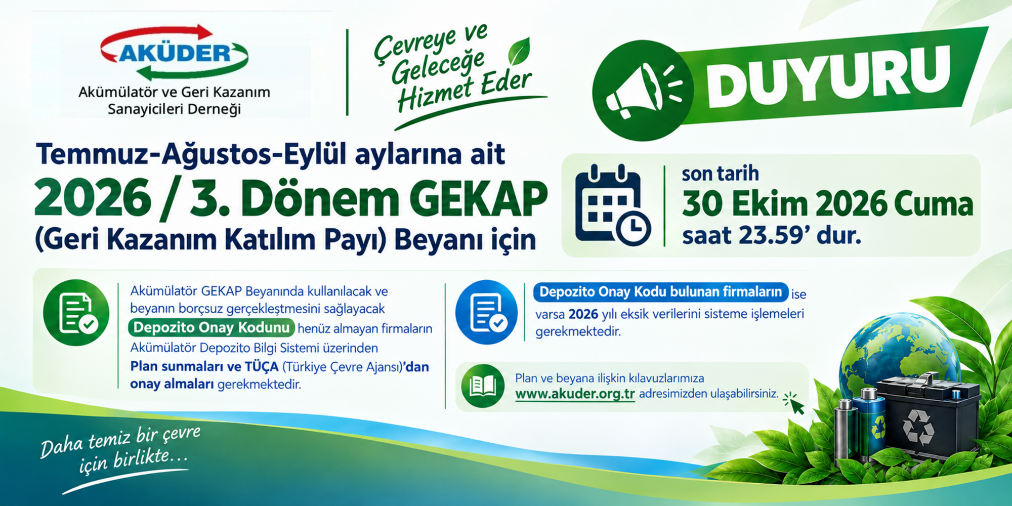 2026 Yılı 3. Dönem GEKAP Beyanı 